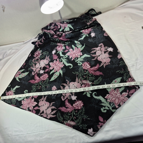 Ellen Tracy Floral 3/4 Sleeve Faux Wrap Dress Size M Vibrant Multicolor Midimax - Picture 11 of 13